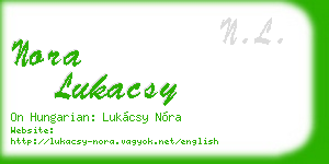 nora lukacsy business card