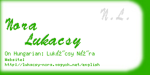 nora lukacsy business card